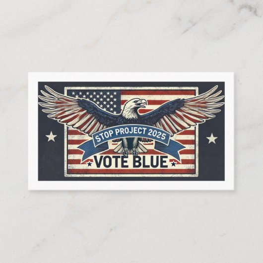 Carte De Visite Stop Project 2025 - Vote Blue (Devant)