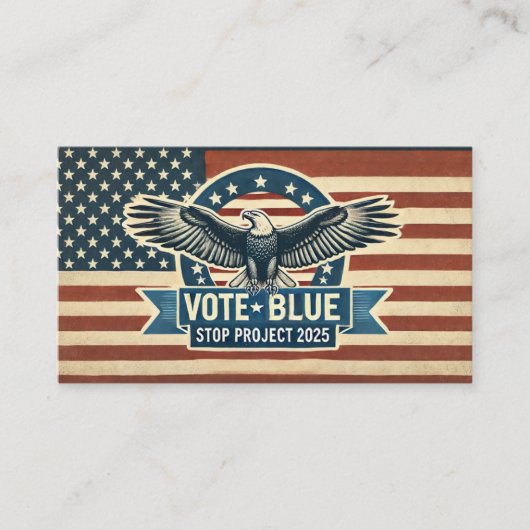 Carte De Visite Stop Project 2025 - Vote Blue (Devant)