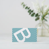 Carte De Visite stores diagonaux bleu (Debout devant)