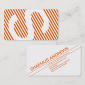 Carte De Visite stores diagonaux brûlés orange (Devant / Derrière)