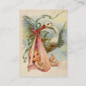 Carte De Visite STORK BABY SHOWER 2, papier perlé blanc (Dos)