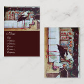 Carte De Visite STORK BABY SHOWER brun (Devant / Derrière)