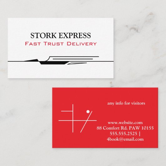 Carte de visite Stork Speed Liner (Devant / Derrière)