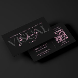 Carte De Visite Stratège de marque Minimal Creative Rose Noir