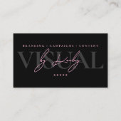 Carte De Visite Stratège de marque Minimal Creative Rose Noir (Devant)