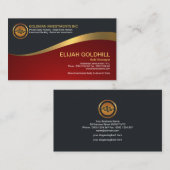 Carte De Visite Stratège luminescent intelligent simple d'or de (Devant / Derrière)