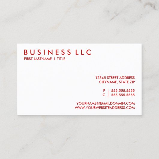 Carte De Visite STRAWBERRIES rétro (Dos)