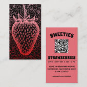 Carte De Visite strawberry swirl with QR code (Devant / Derrière)