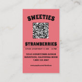 Carte De Visite strawberry swirl with QR code (Dos)