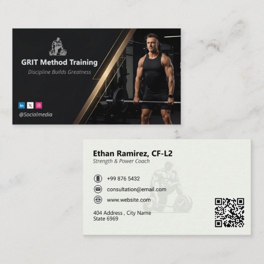 Carte De Visite Strength Coach | Luxury Fitness (Devant / Derrière)