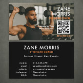 Carte De Visite Strength Coach Photo QR Code