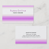 Carte De Visite Stried Clean Mode Violet Lignes simples (Devant / Derrière)