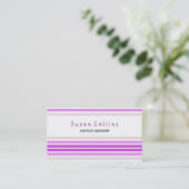 Carte De Visite Stried Clean Mode Violet Lignes simples (Debout devant)