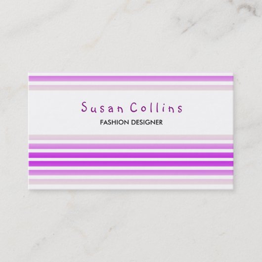 Carte De Visite Stried Clean Mode Violet Lignes simples (Devant)