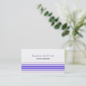 Carte De Visite Stried Propre Mode Ardoise Bleu Simple (Debout devant)