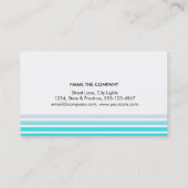 Carte De Visite Stried Propre Mode Turquoise Mer Bleu Simple (Dos)