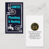 Carte De Visite Striking Retro Silver Faucet Pipes (Devant / Derrière)