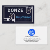 Carte De Visite Striking Retro Silver Pipe Border (Devant / Derrière)