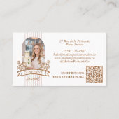 Carte De Visite Stripe Floral Whisk Spoon Bakery Cake Designer (Dos)