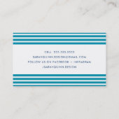Carte De Visite STRIPE MINIMALE MODERNE aqua marine turquoise bleu (Dos)