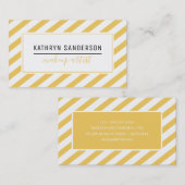 Carte De Visite STRIPE MINIMALE MODERNE simple moutarde jaune blan (Devant / Derrière)