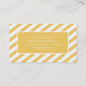 Carte De Visite STRIPE MINIMALE MODERNE simple moutarde jaune blan (Dos)