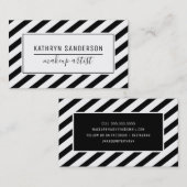 Carte De Visite STRIPE MINIMALE MODERNE simple noir blanc (Devant / Derrière)