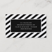 Carte De Visite STRIPE MINIMALE MODERNE simple noir blanc (Dos)