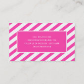 Carte De Visite STRIPE MINIMALE MODERNE simple rose chaud blanc (Dos)