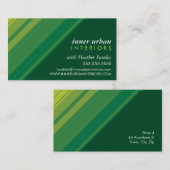 Carte De Visite STRIPE MODERNE audacieuse monochrome vert vert fra (Devant / Derrière)