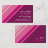 Carte De Visite STRIPE MODERNE audacieuse prune rose monochrome fr (Devant / Derrière)