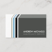 Carte De Visite STRIPE MODERNE SIMPLE tendance gris bleu masculin (Devant)
