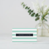 Carte De Visite STRIPE SIMPLE MODERNE MOTIF audacieuse menthe tend (Debout devant)