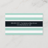 Carte De Visite STRIPE SIMPLE MODERNE MOTIF audacieuse menthe tend (Dos)