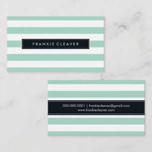Carte De Visite STRIPE SIMPLE MODERNE MOTIF audacieuse menthe tend