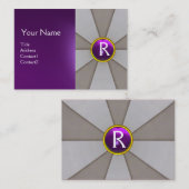 CARTE DE VISITE STRIPES ABSTRAITES GRIS, MONOGRAMME DE PIERRE À PO (Devant / Derrière)