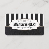 Carte De Visite Stripes Classiques Faux Cuir (Devant)