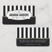 Carte De Visite Stripes Classiques Faux Cuir (Devant / Derrière)