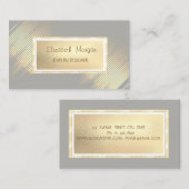 Carte De Visite Stripes d'or moderne, Design de bijoux de cadre d' (Devant / Derrière)