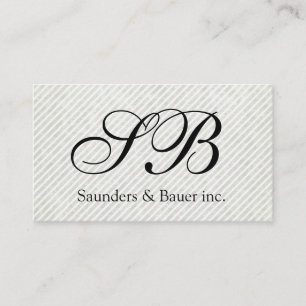 Carte De Visite Stripes et Monogrammes de script