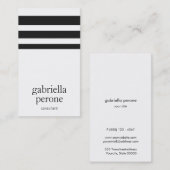 Carte De Visite Stripes noir et blanc modernes (Devant / Derrière)