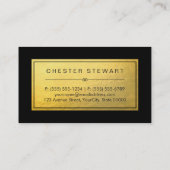 Carte De Visite Stripes noires en or de luxe - Personnalisé Mode (Dos)