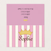 Carte De Visite Stripes roses Date de jeu personnalisée Princesse (Extérieur déplié)