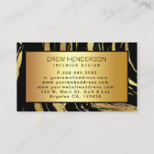 Carte De Visite Stripes Zèbre Noir et Or Moderne (Dos)