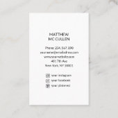 Carte De Visite Structure élégante (Dos)