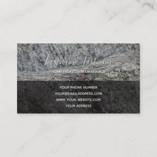 Carte De Visite Structure en marbre gris brut en marbre rocheux mo (Dos)