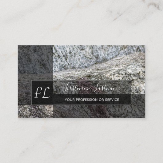 Carte De Visite Structure en marbre gris brut en marbre rocheux mo (Devant)