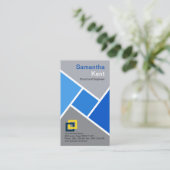 Carte De Visite Structures grises bleues de ciment de blocs (Debout devant)