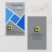 Carte De Visite Structures grises bleues de ciment de blocs (Devant / Derrière)