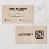 Carte De Visite Stucco Business Card Construction Wall QR Code (Devant / Derrière)